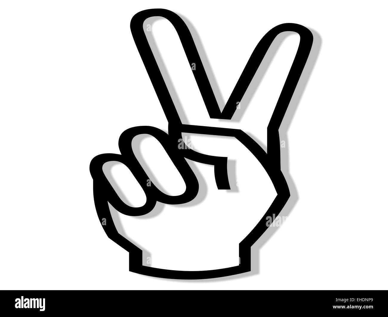 finger victory Stock Photo