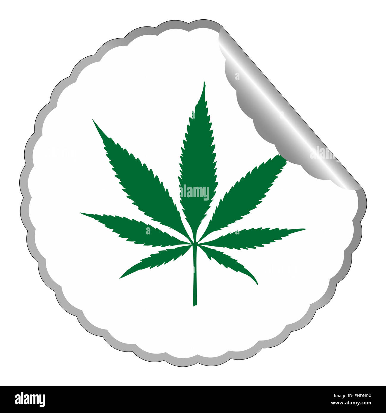 cannabis leaf label Stock Photo