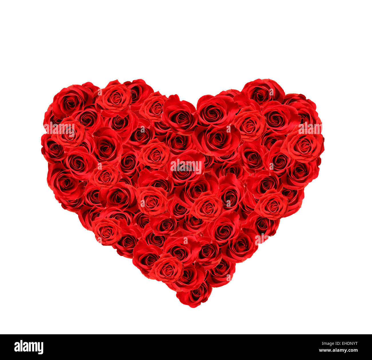 Red roses in the shape of a heart Stock Photo