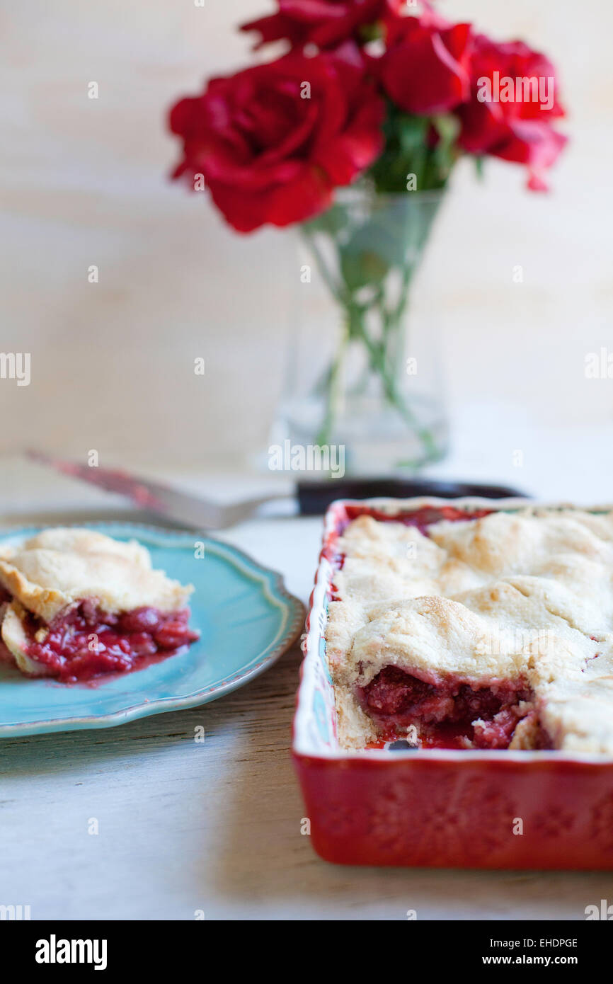 Homemade strawberry pie Stock Photo