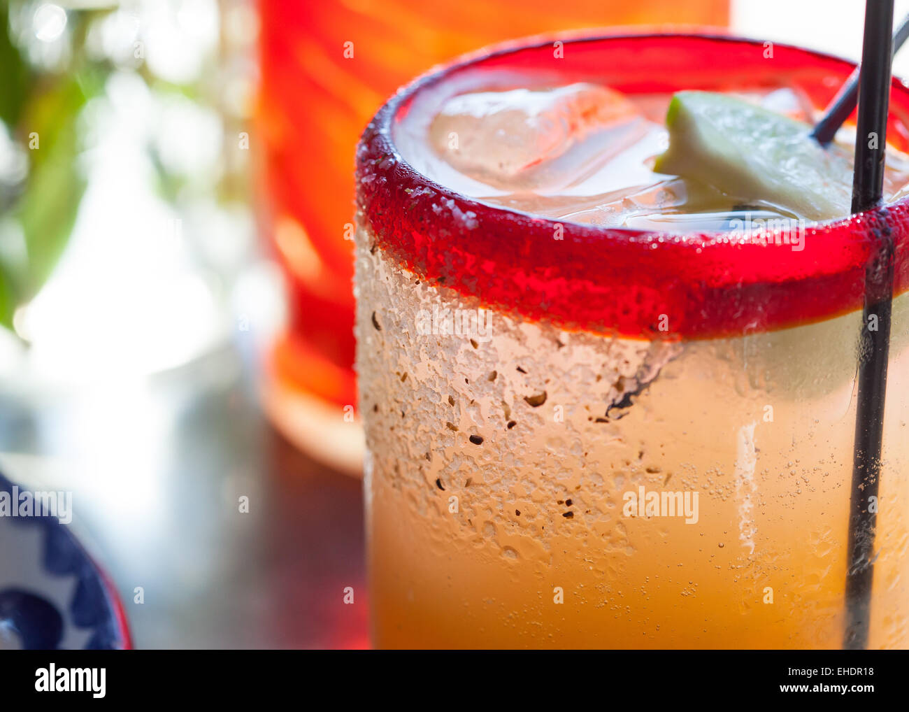 Margarita with salt and pepper on rim Stock Photo