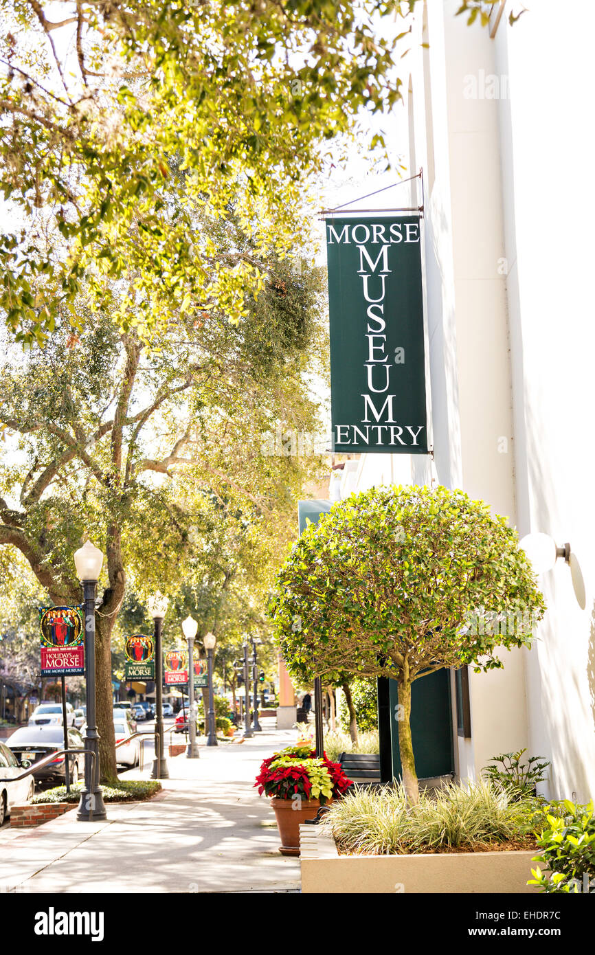 The Charles Hosmer Morse Museum in historic downtown Winter Park, Florida. Stock Photo