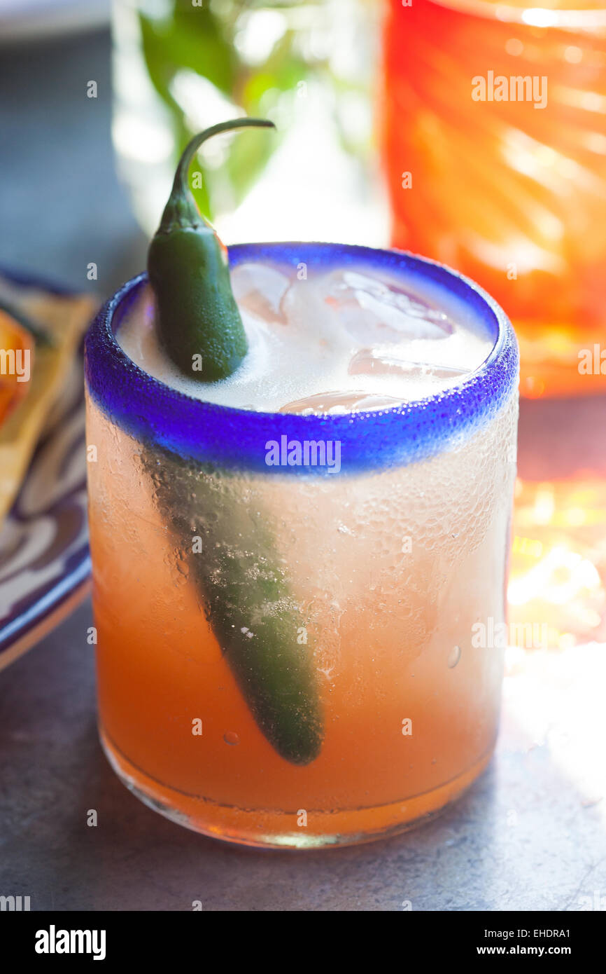 Spicy jalapeno margarita Stock Photo