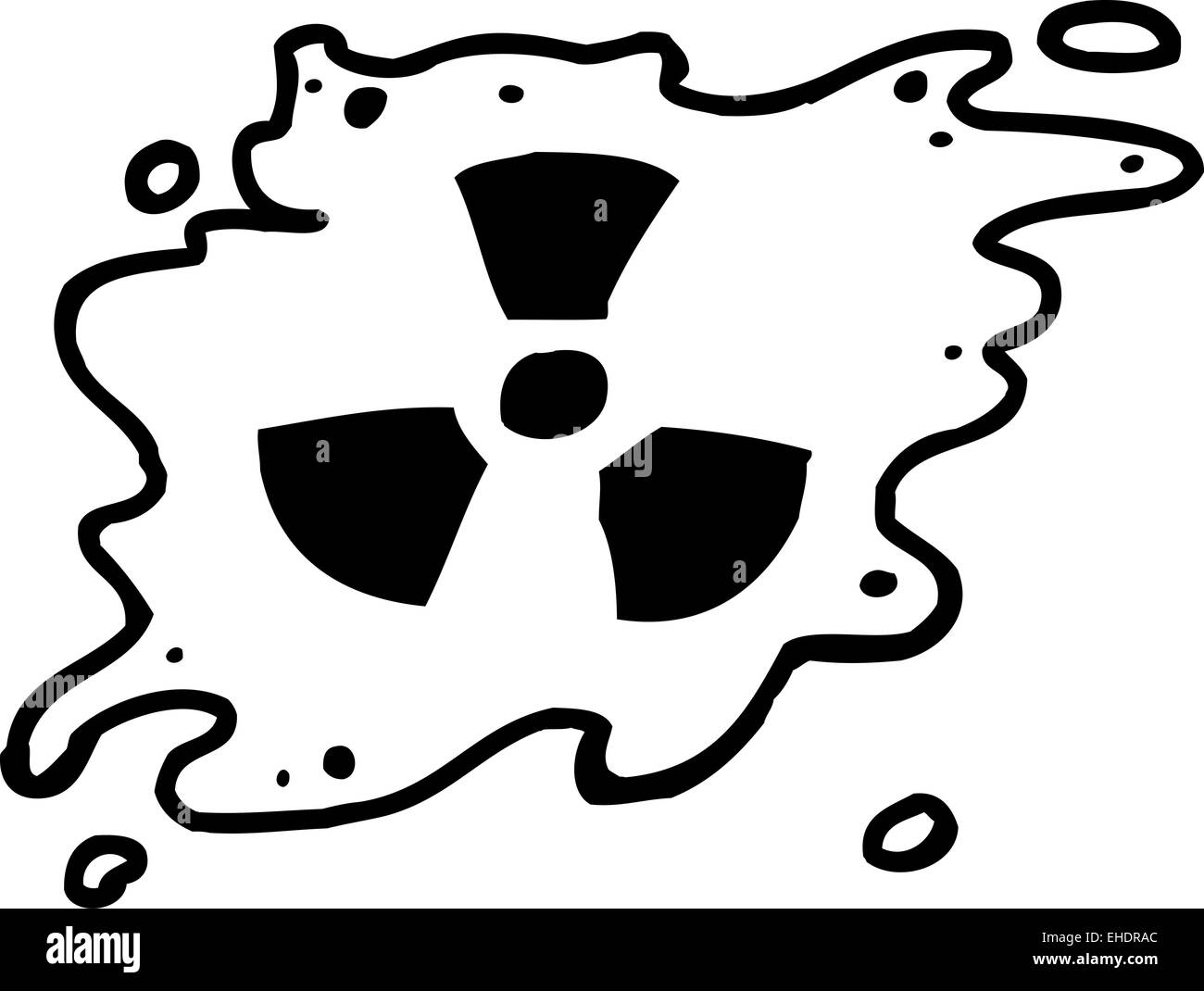 Outlined hand drawn cartoon radiation symbol over white Stock Photo Alamy