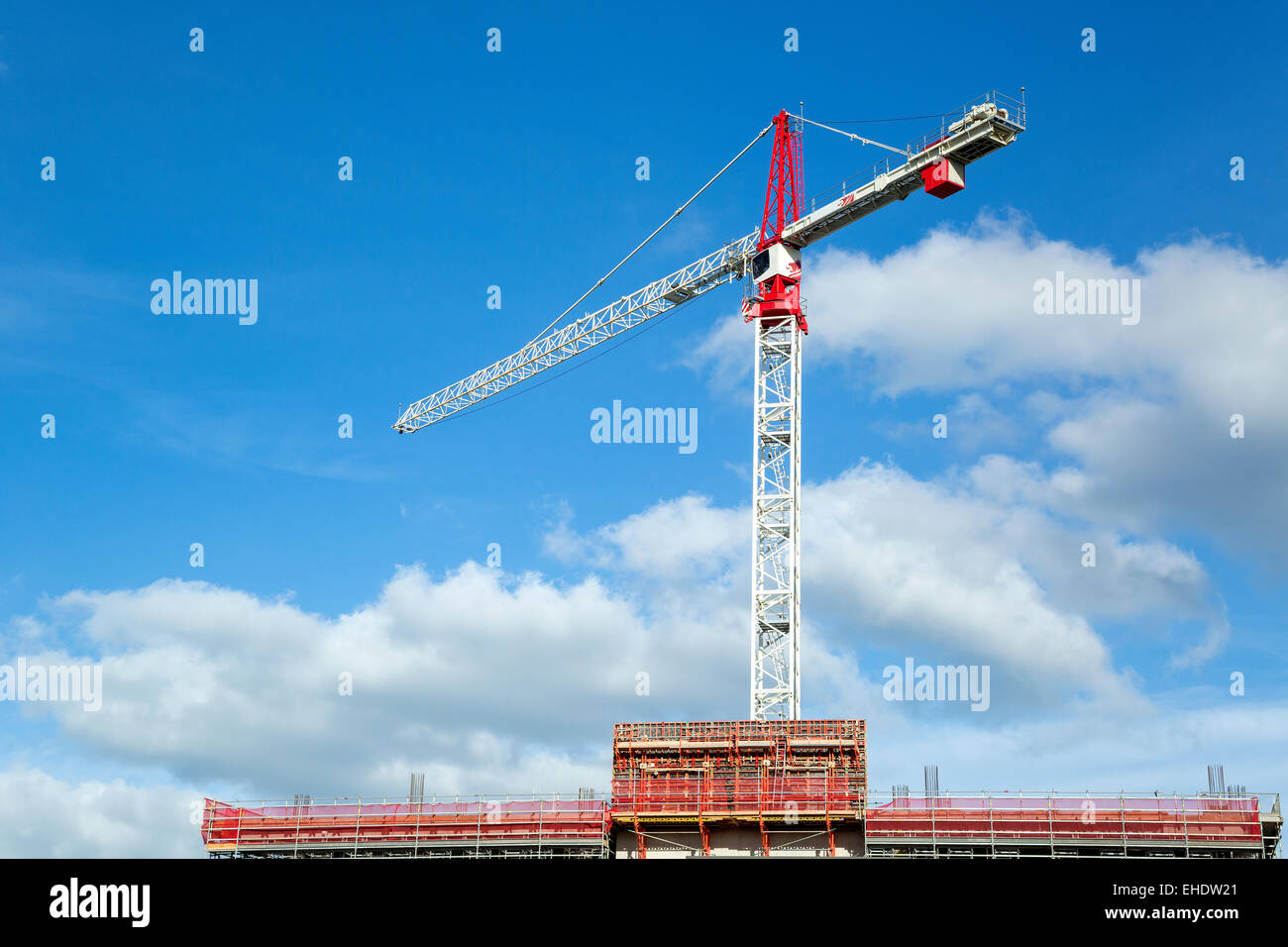 Crane at construction site Stock Photo