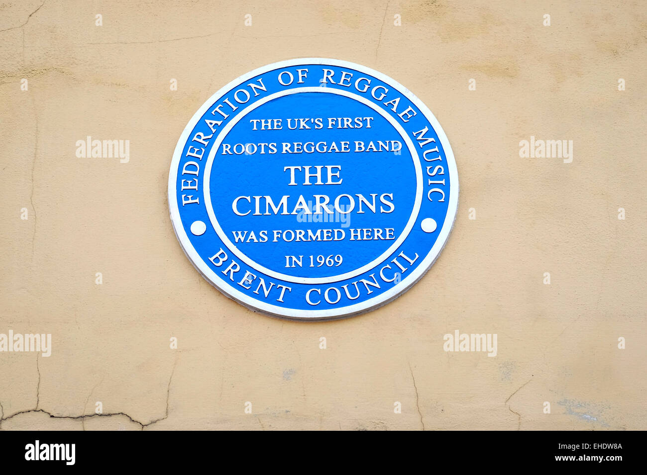 A  'blue plaque' for the Cimarons, the first UK based reggae band Stock Photo