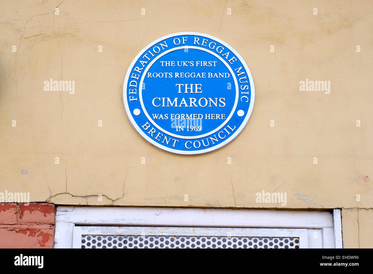 A  'blue plaque' for the Cimarons, the first UK based reggae band Stock Photo