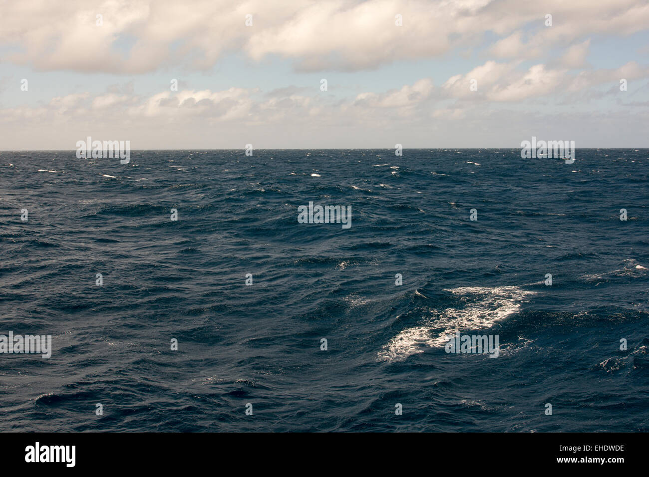 Windy weather in the South Atlantic Ocean some 600 Kilometers off the coast of Namibia. Stock Photo