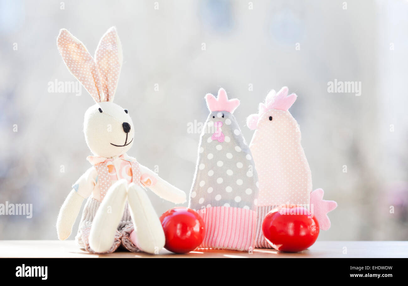 Retro still life of Easter eggs and decorations Stock Photo - Alamy