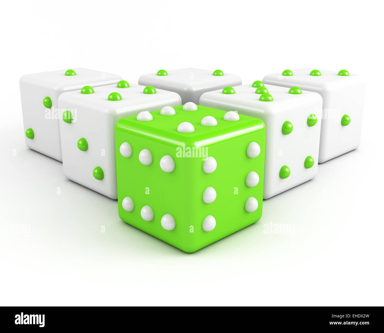 dices winning leadership concept. green Stock Photo