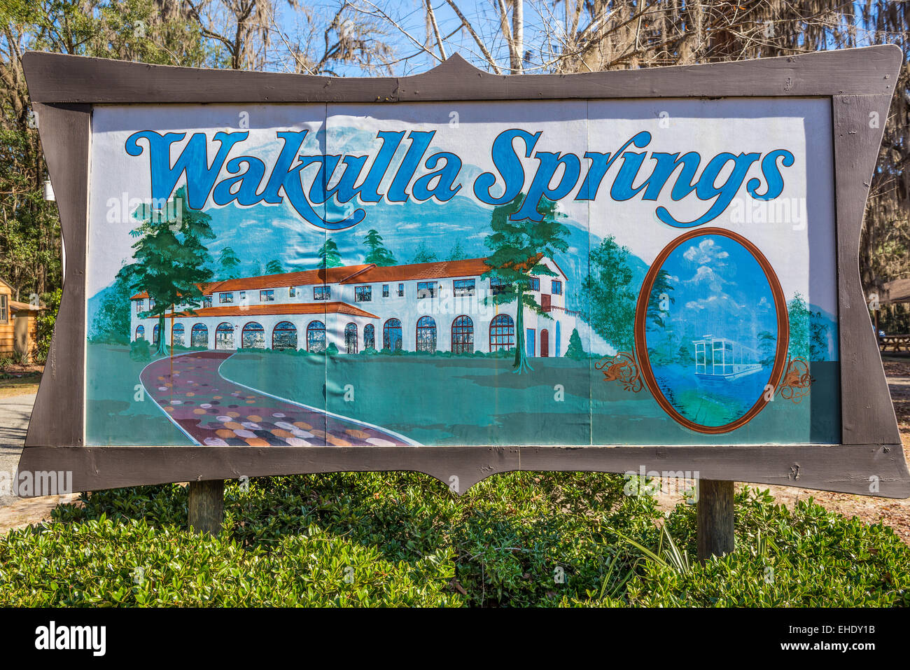 Edward Ball Wakulla Springs entrance sign Stock Photo