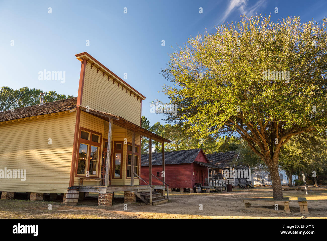 Old houses in the historic landmark park near Dothan, Alabama Stock