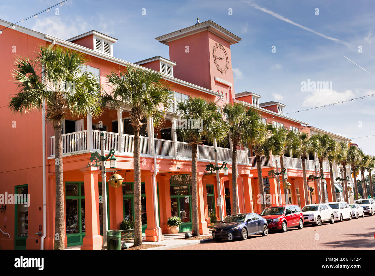 Village shopping center in the Disney created master planned community Celebration, Florida. Stock Photo