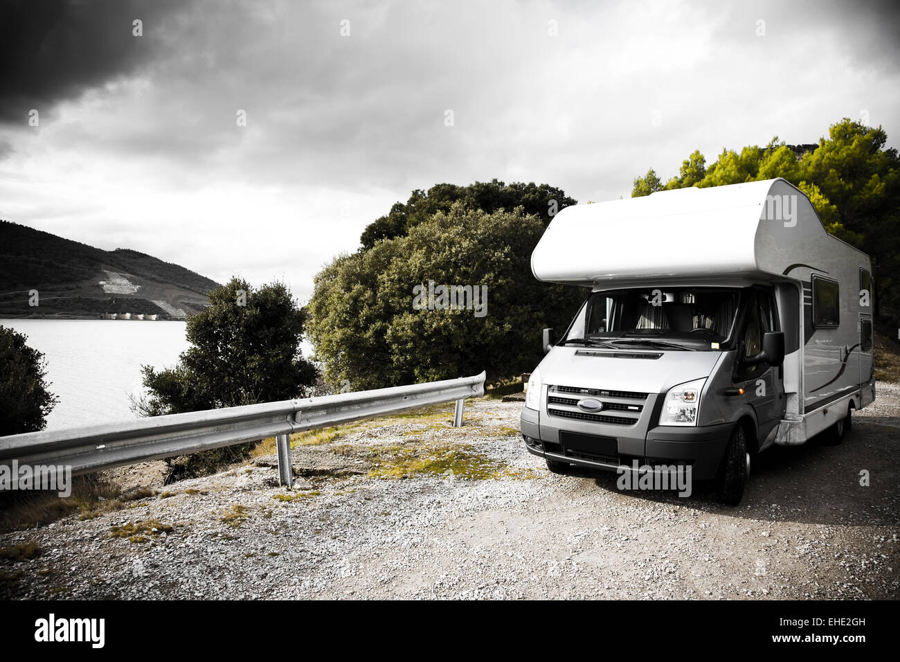 Motorhome On The Road Stock Photo