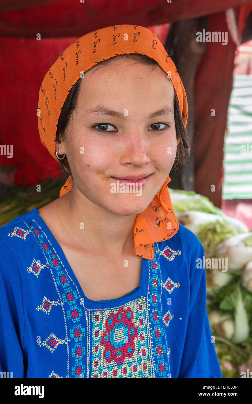 Young Lady, Hotan, Sunday Bazaar Stock Photo Alamy