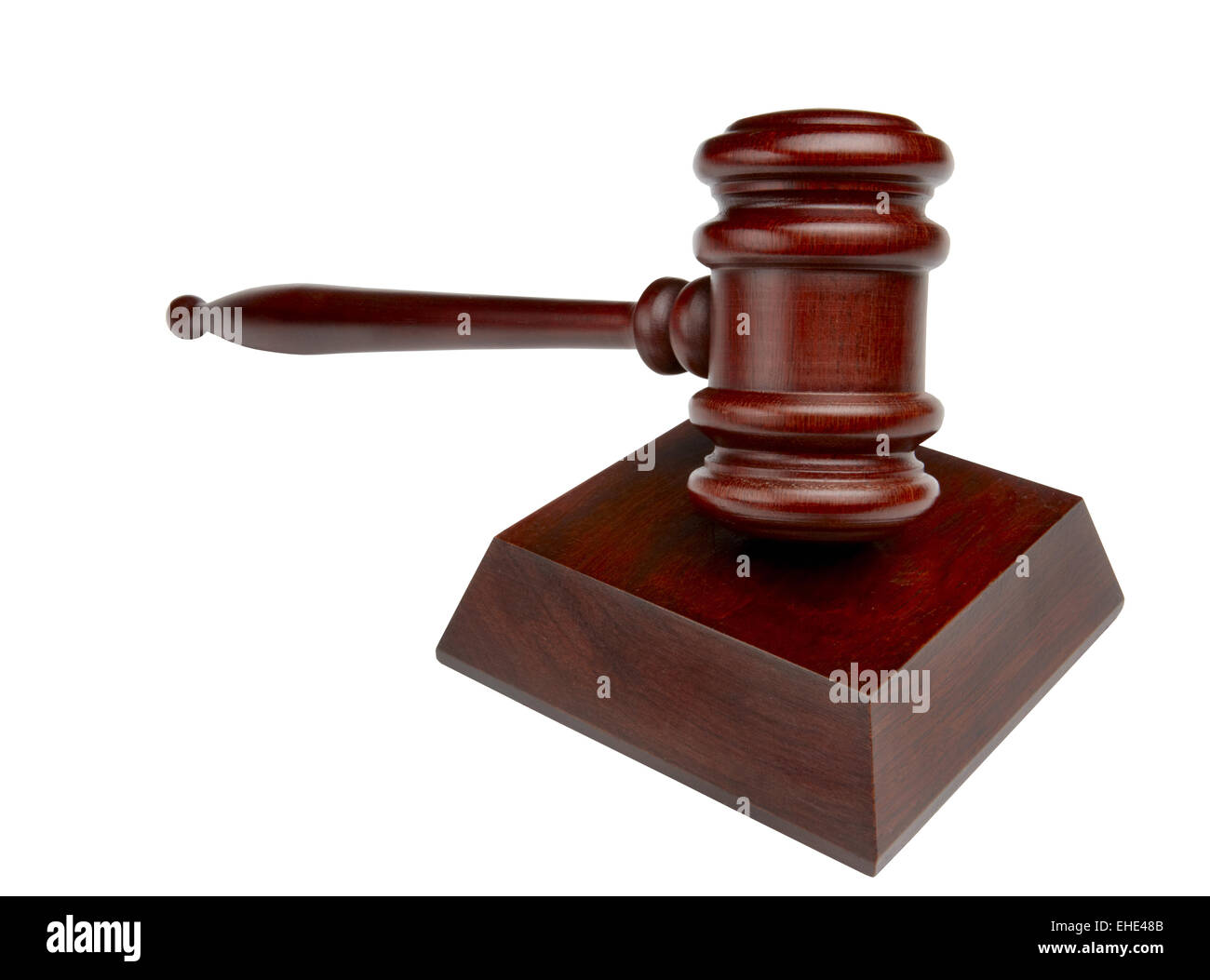 Courtroom gavel shot head on Stock Photo