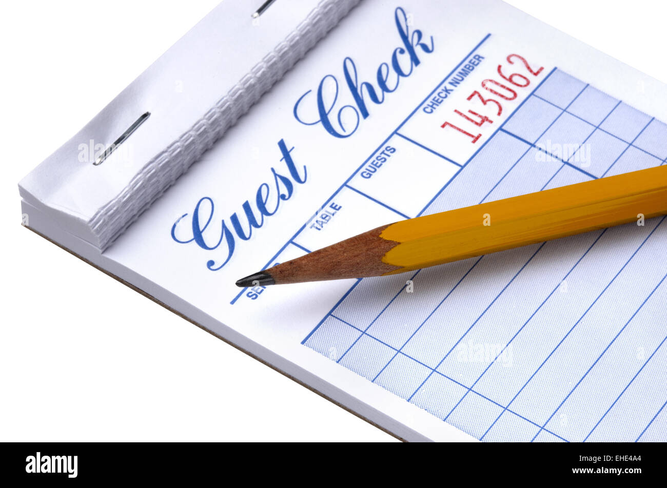 Blank guest check Stock Photo - Alamy