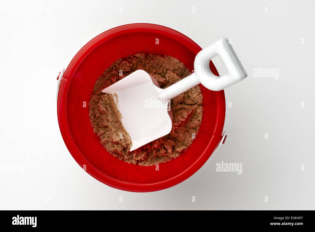 Red beach pail and shovel Stock Photo Alamy