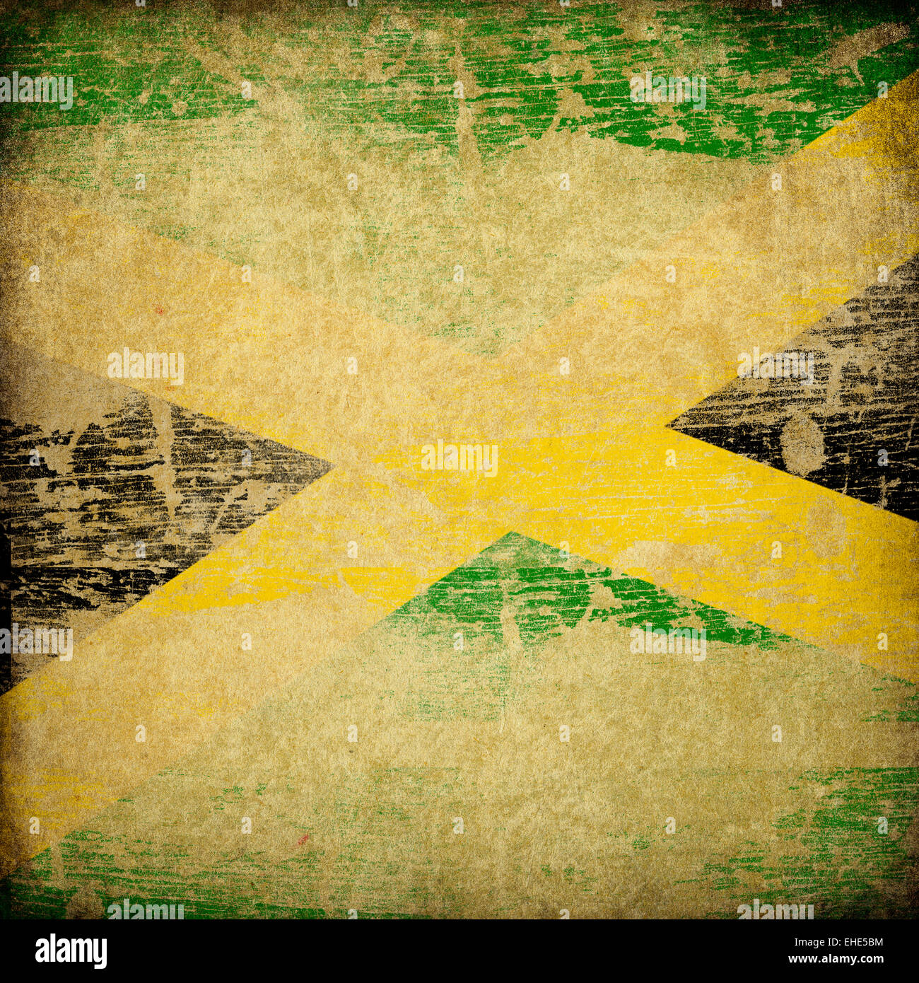 Jamaica grunge flag background. Stock Photo