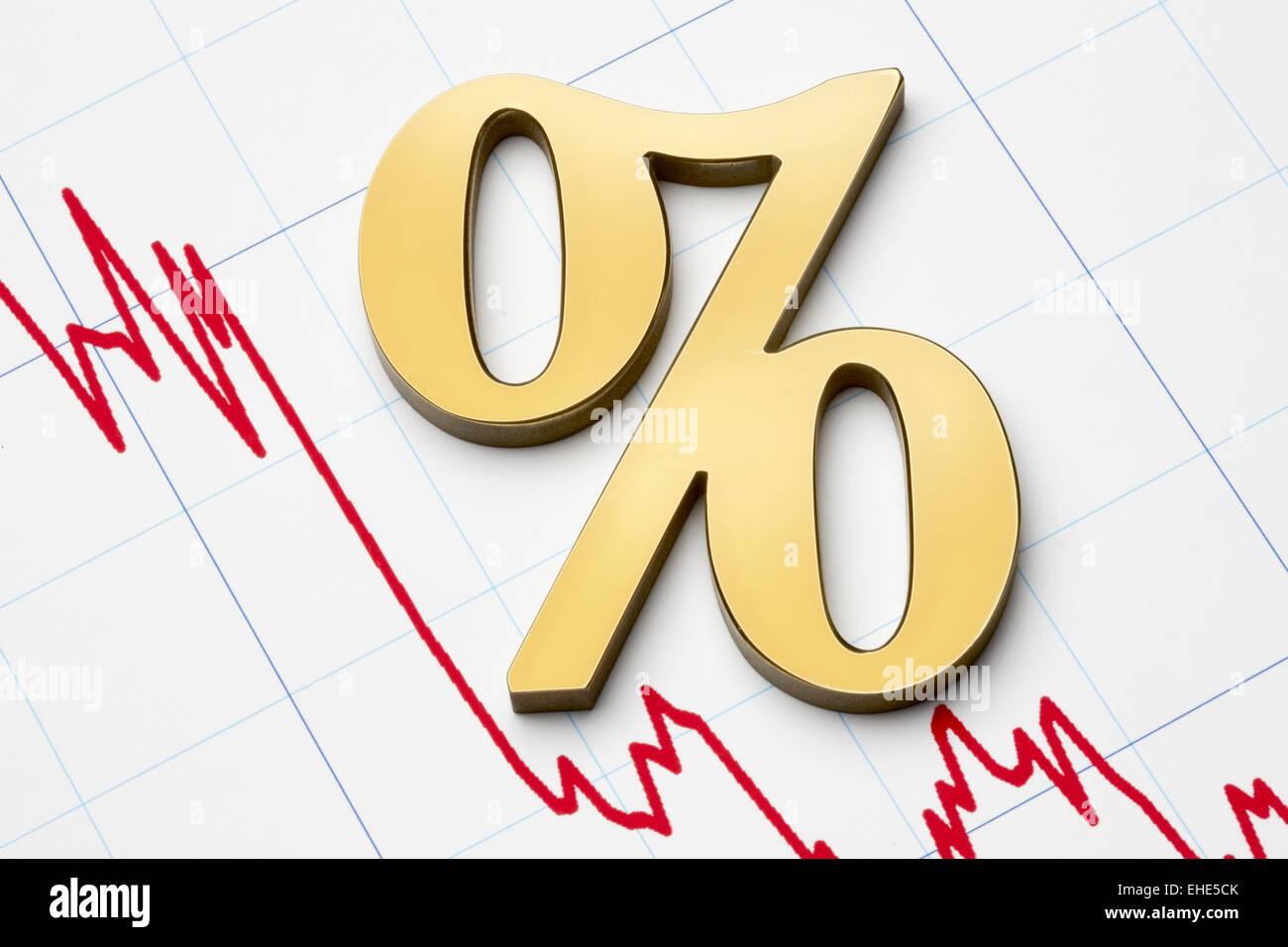 Falling rates Stock Photo