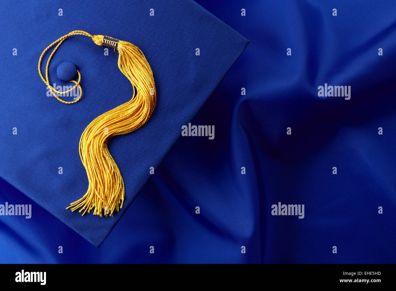Blue Cap and Gown Stock Photo Alamy