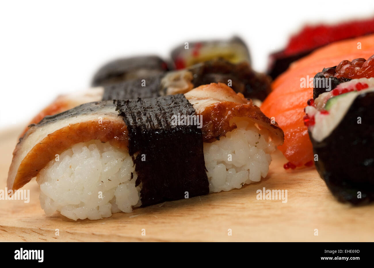 sushi on white background. isolated object Stock Photo