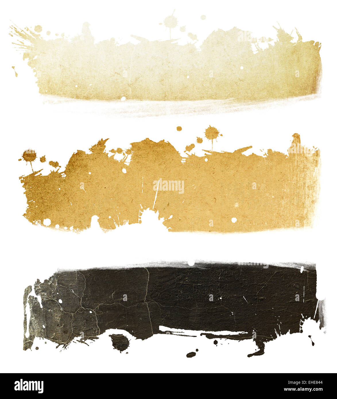 Grunge banners collection. Brown gamut. Stock Photo