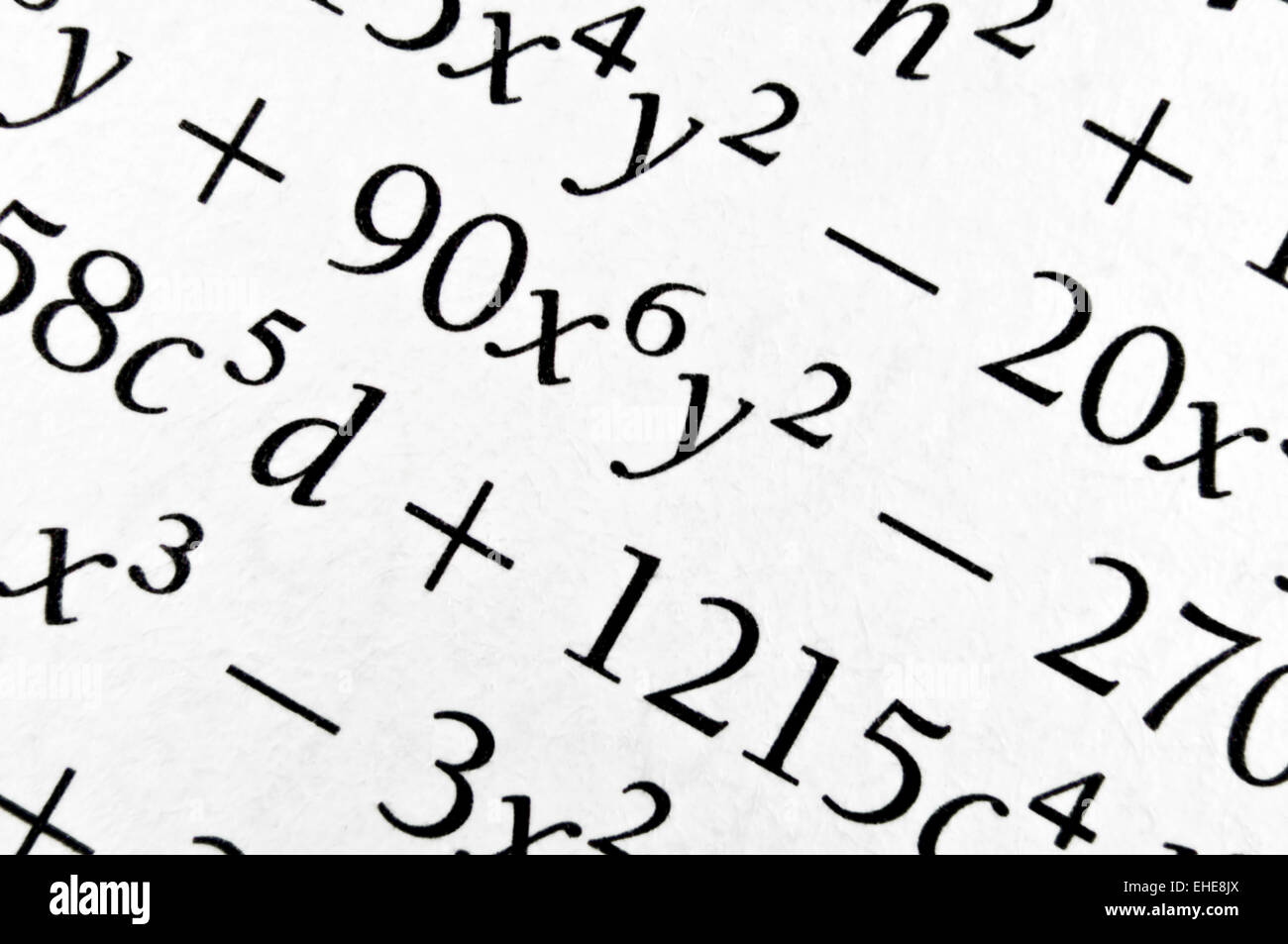 Algebra formulas close up. Stock Photo