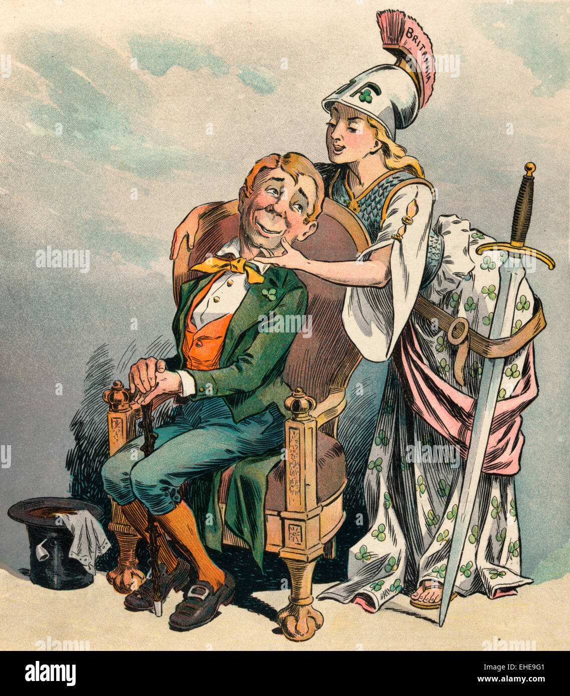 A Flirtation Illustration Showing Britannia Wearing A