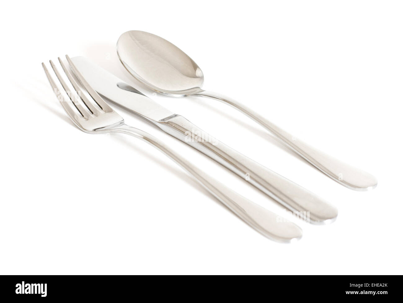 Fork, knife and spoon Stock Photo