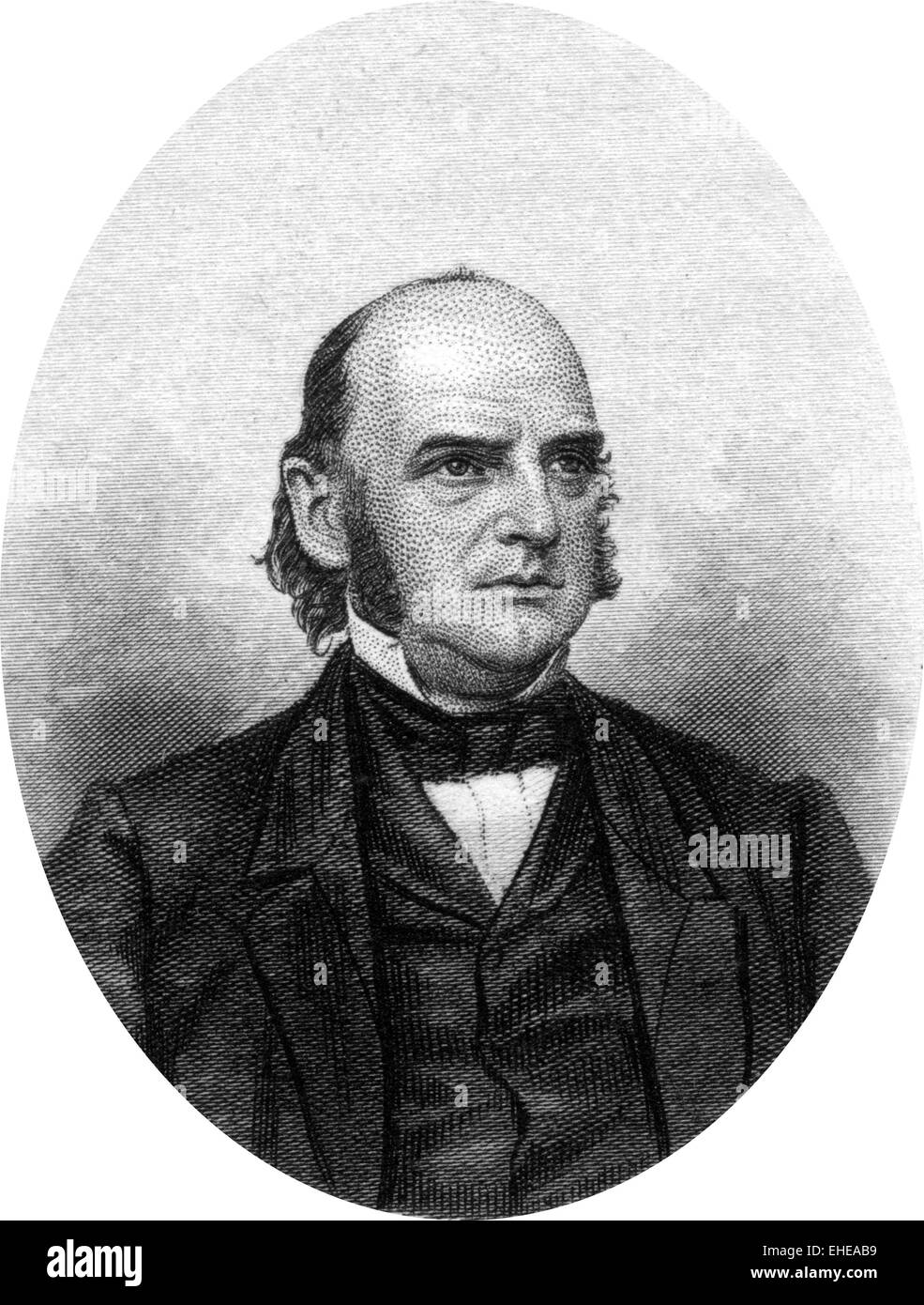 Engraving of Alexander Williams Randall (October 31, 1819– July 26, 1872), a lawyer, judge and politician from Wisconsin. Stock Photo