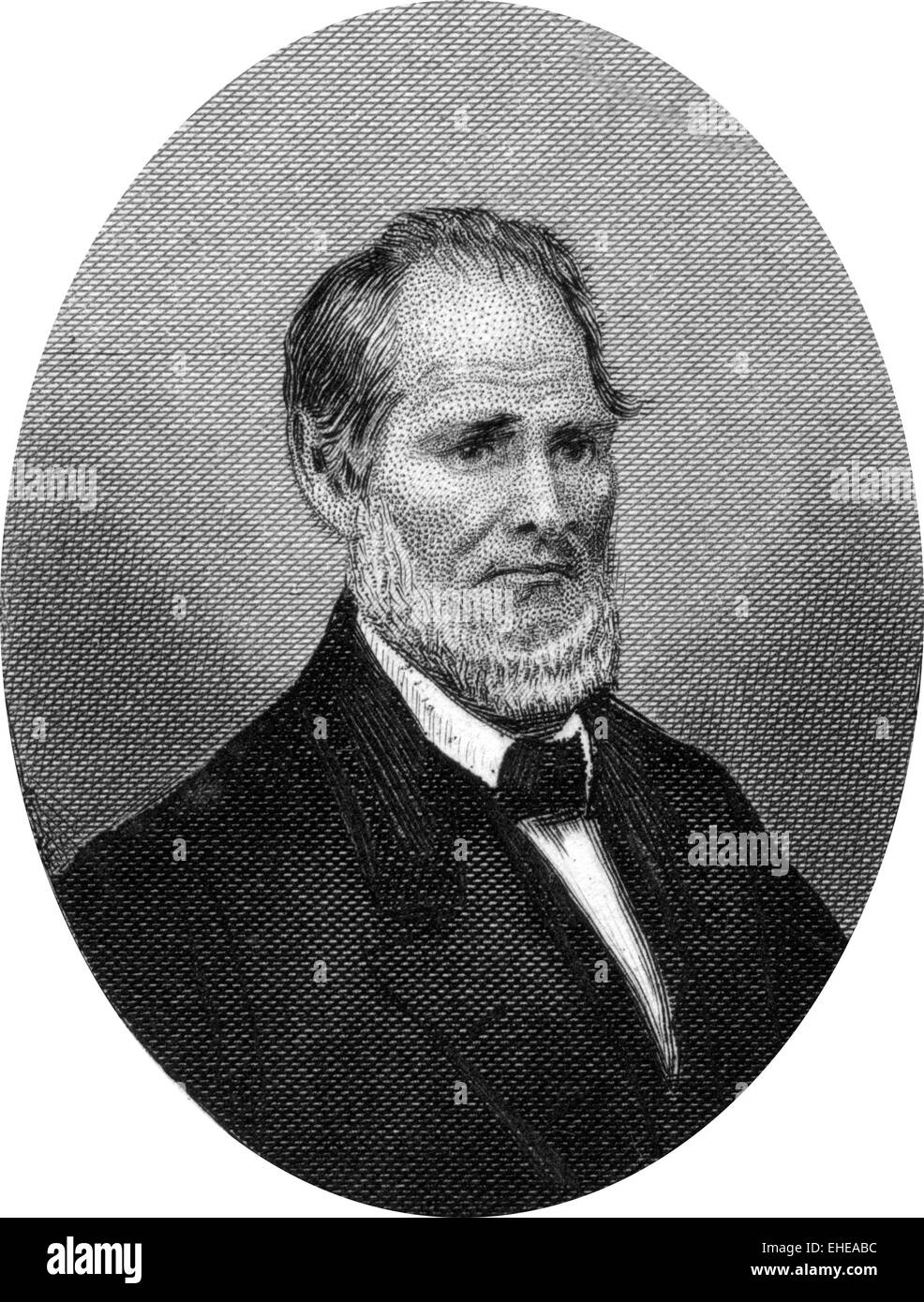 Engraving of Henry Smith Lane (February 24, 1811 – June 18, 1881), 13th Governor of Indiana Stock Photo