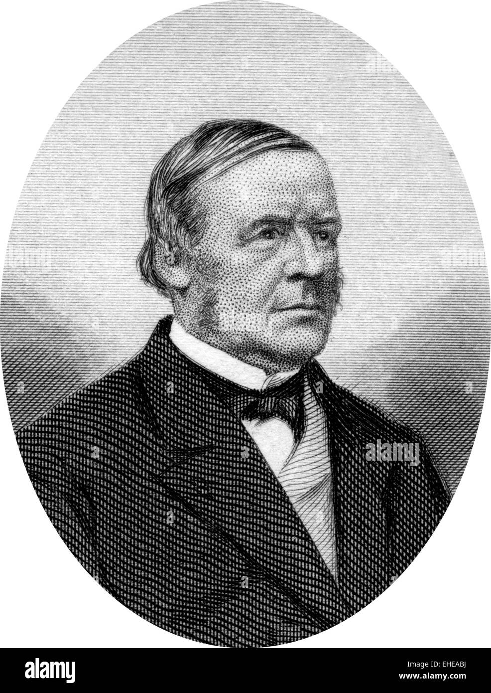 Engraving of Hugh McCulloch (December 7, 1808 – May 24, 1895); an American statesman who served two non-consecutive terms as U.S Stock Photo