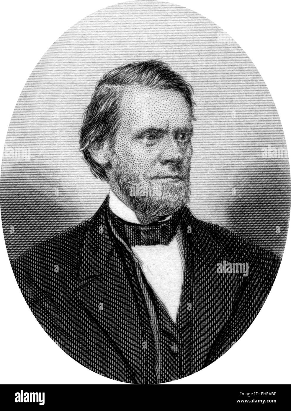 Engraving of John Sherman, nicknamed 'The Ohio Icicle' (May 10, 1823 – October 22, 1900). Stock Photo