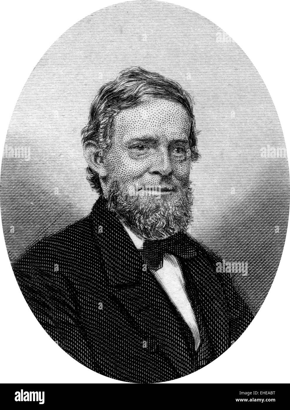 Engraving of Schuyler Colfax, Jr. ( March 23, 1823 – January 13, 1885), 17th Vice President of the United States Stock Photo
