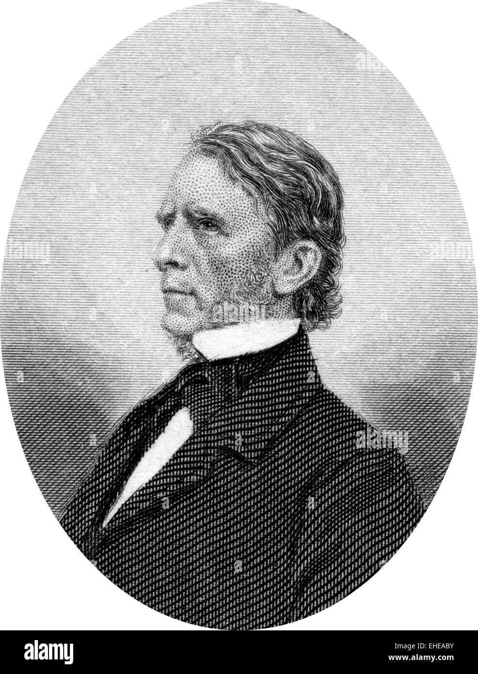 Engraving of William Pitt Fessenden (October 16, 1806 – September 8, 1869), an American politician from the U.S. state of Maine. Stock Photo