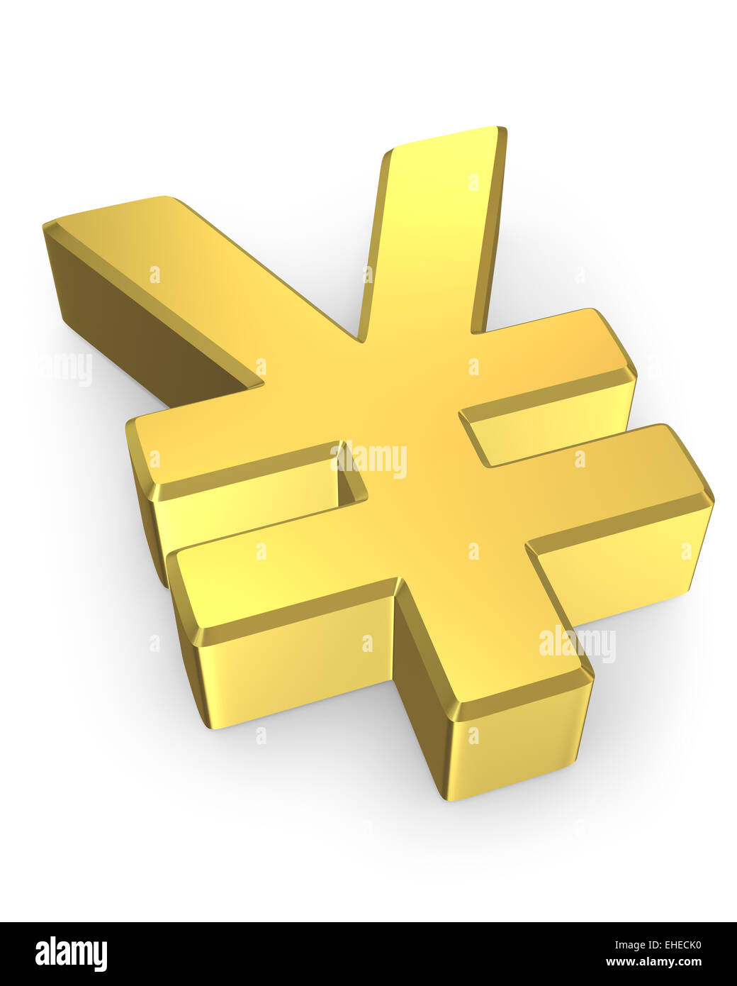 Golden yen sign Stock Photo