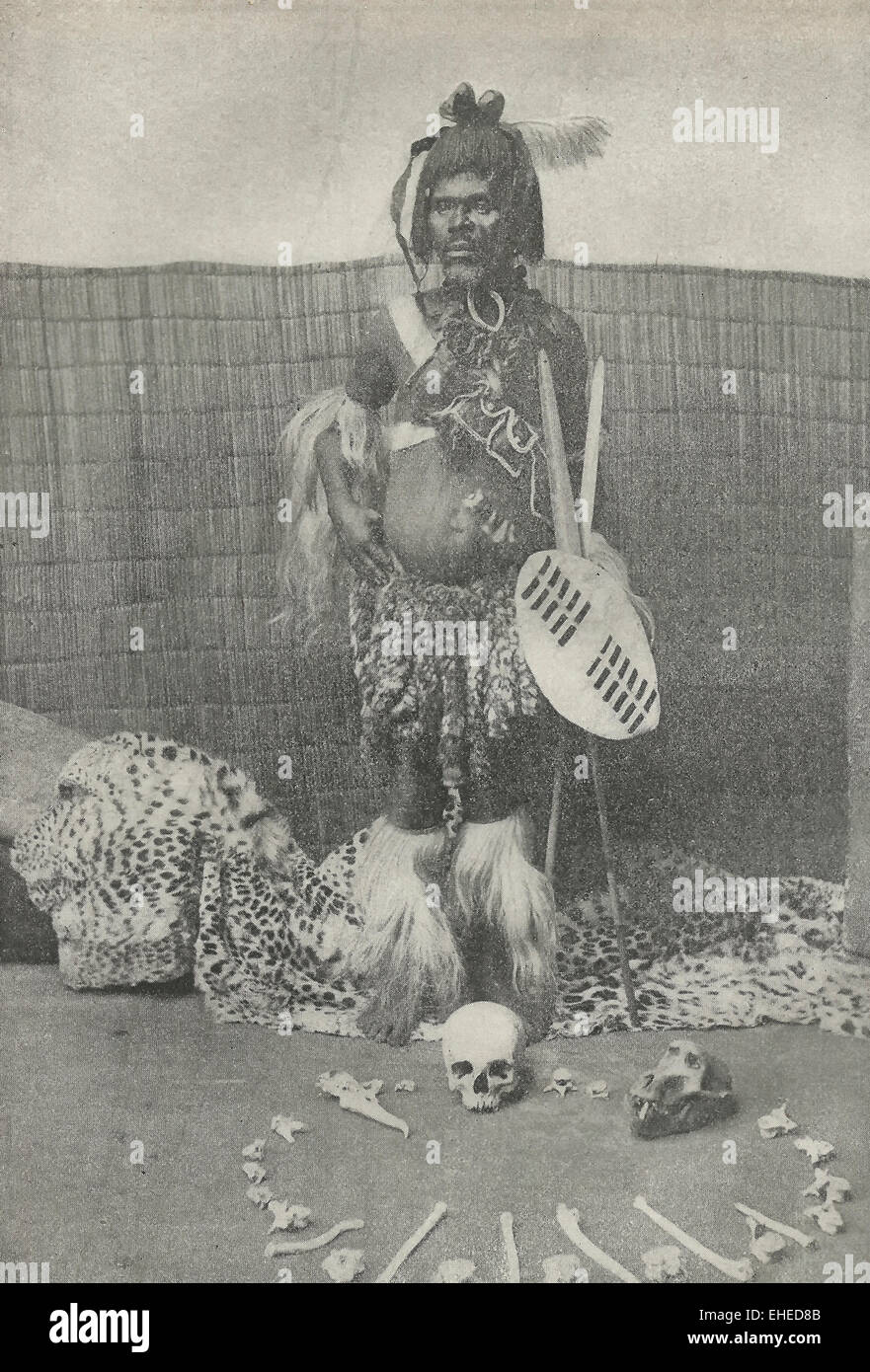 Native Wizard - South Africa, circa 1895 Stock Photo