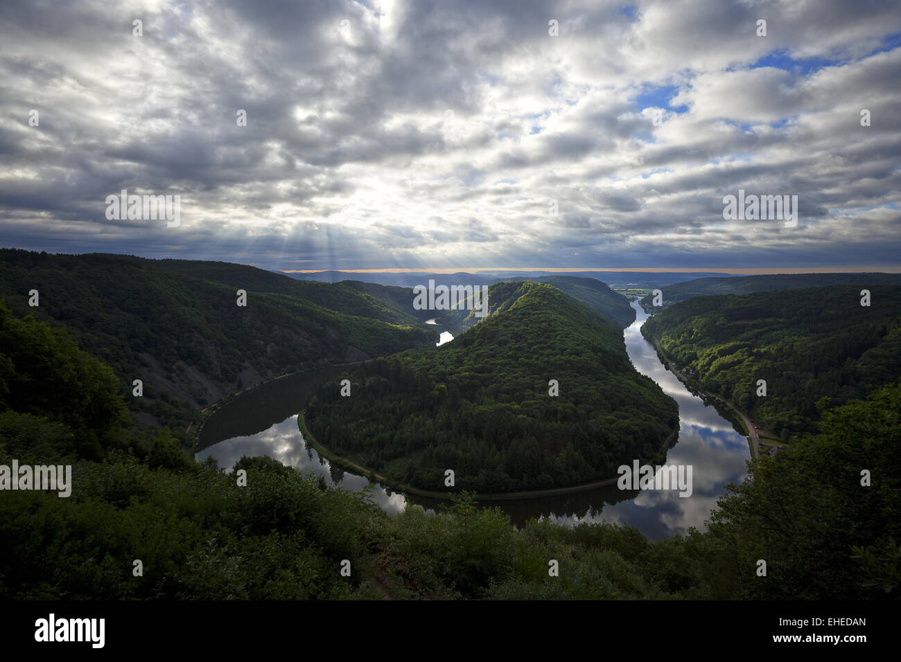 saar loop near Mettlach, Saarland, Germany Stock Photo