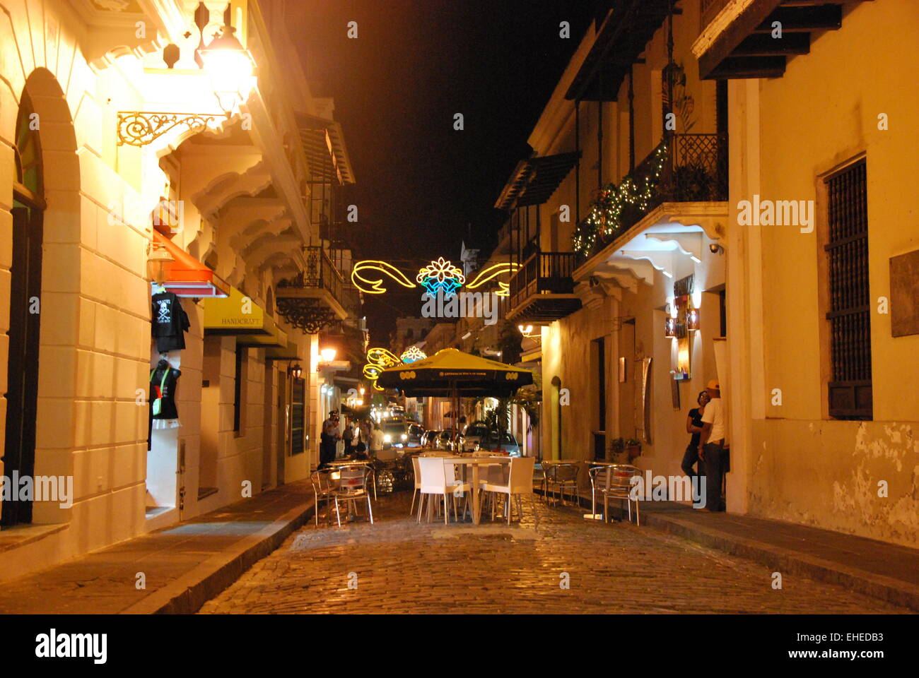 Nightlife in Old San Juan Stock Photo