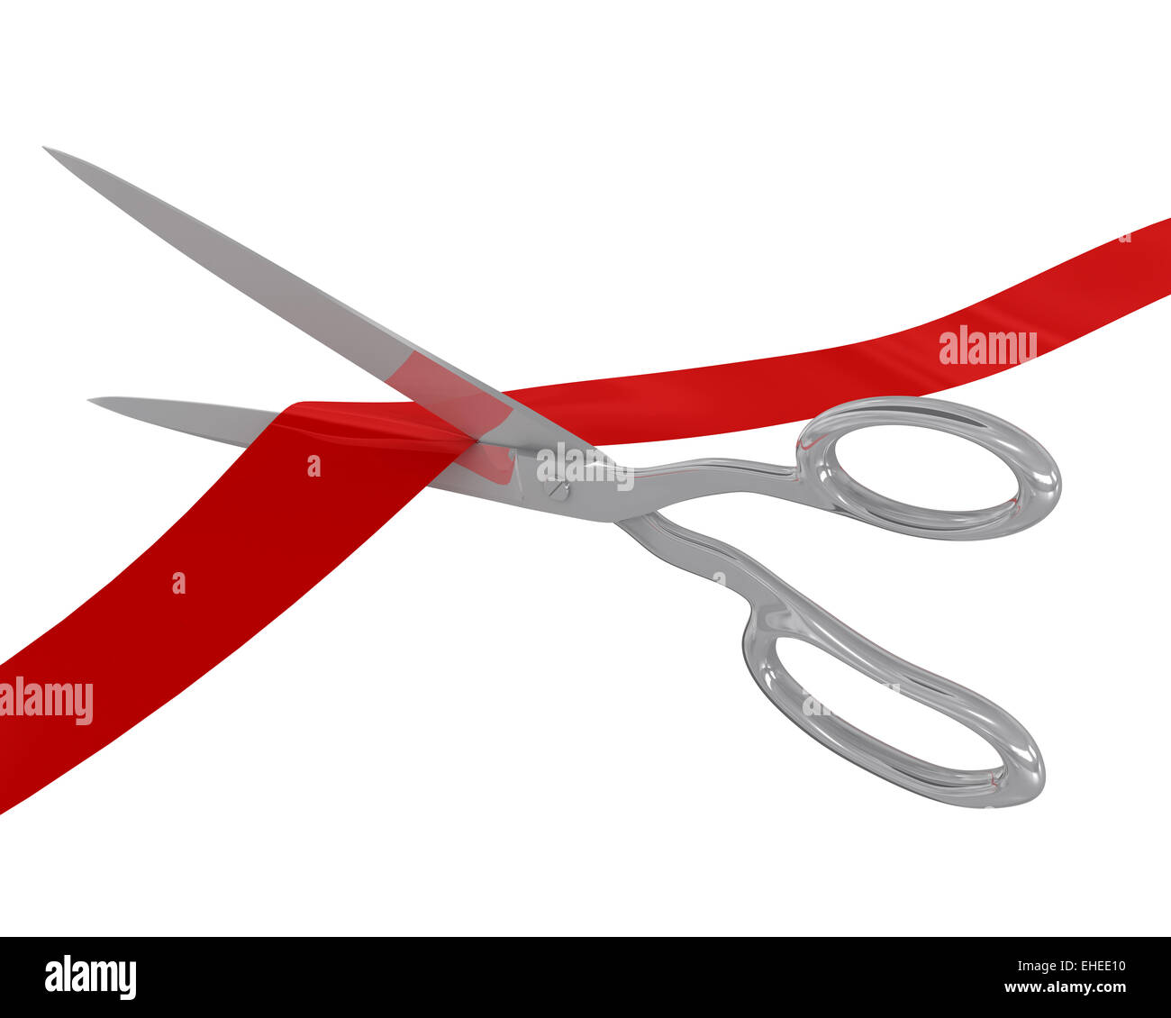 Scissors cut the ribbon Stock Photo Alamy