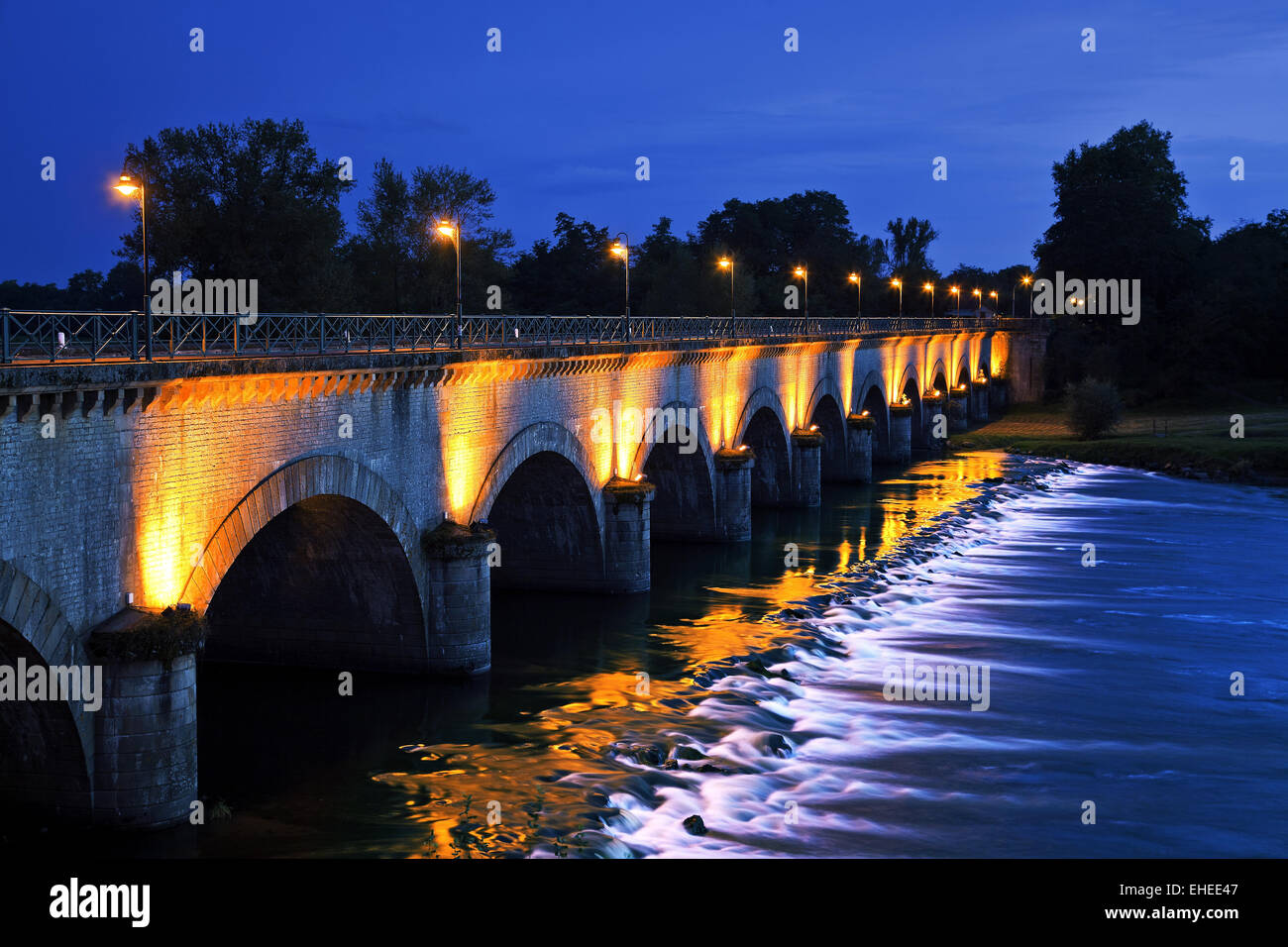 aqueduct bridge, Burgundy, France Stock Photo