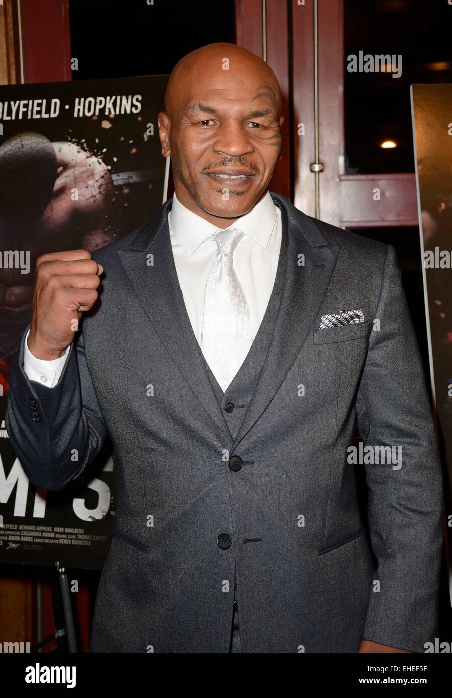 New York, NY, USA. 12th Mar, 2015. Mike Tyson at arrivals for CHAMPS Premiere, Village East