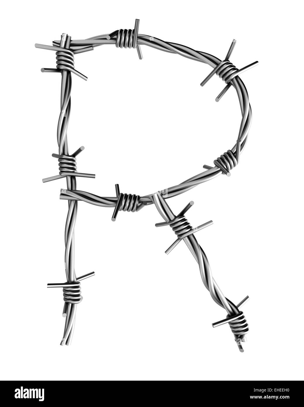 Barbed wire alphabet, R Stock Photo Alamy