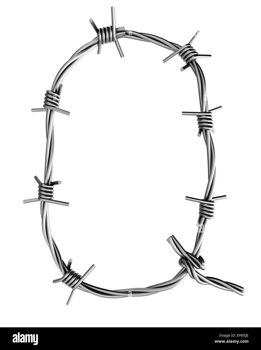 Barbed wire alphabet, Q Stock Photo Alamy