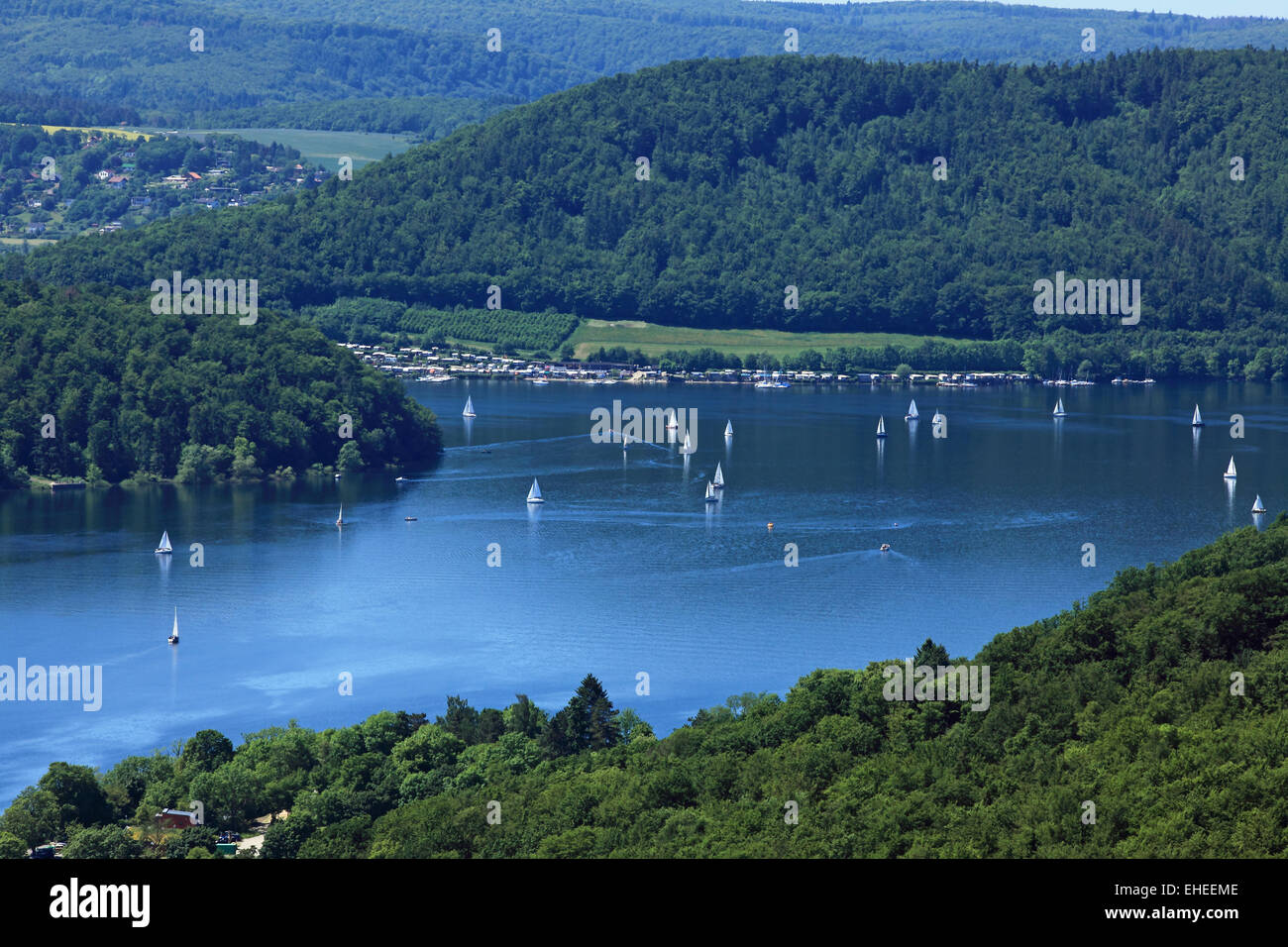 The harbor from Edersee Stock Photo