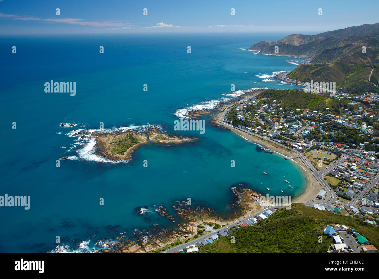 Island Bay and Tapu Te Ranga Island, Wellington, North Island, New
