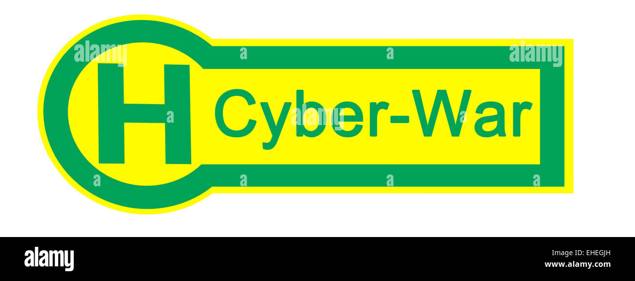 bus stop cyber war Stock Photo