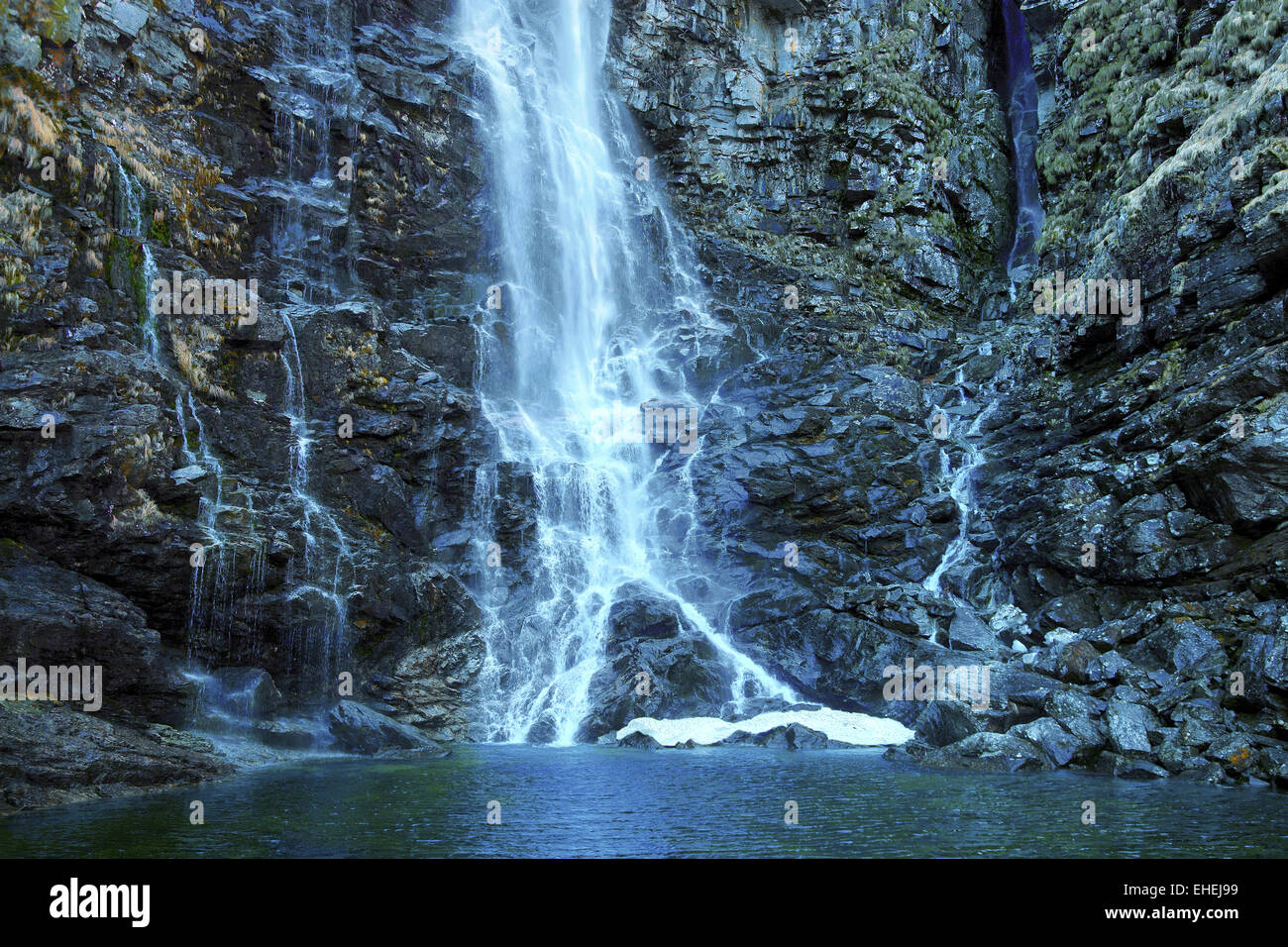 waterfall in the Verzasca valley, Switzerland Stock Photo