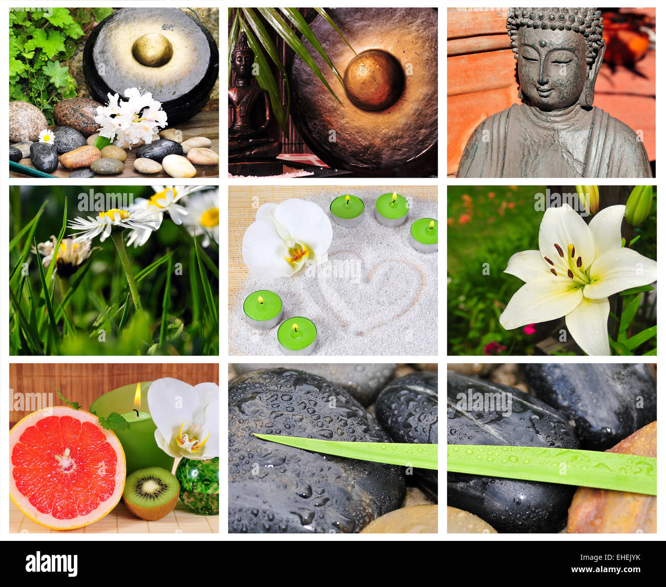 Wellness Spa collage green Stock Photo Alamy